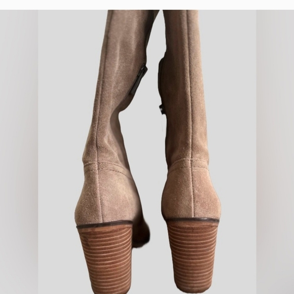 Franco Sarto Tan Over the Knee Boots with Block Heel. - Picture 5 of 6